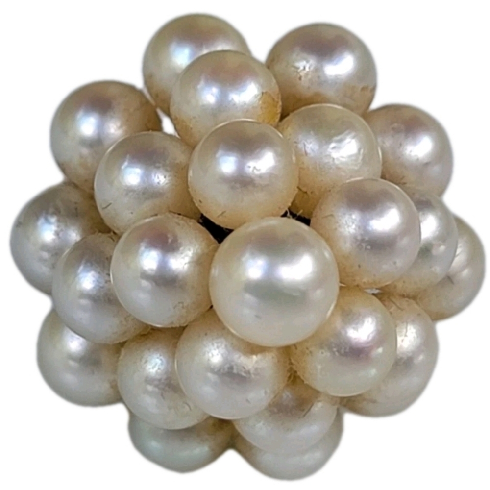 Vintage 14k Gold Pearl Ring-Gemstone Ring-Pearl Jewelry-Big Estate Jewelry 6.9g
